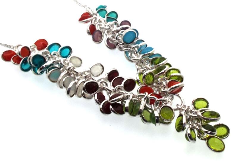 Multi Coloured Gemstone Gypsy Charm Necklace