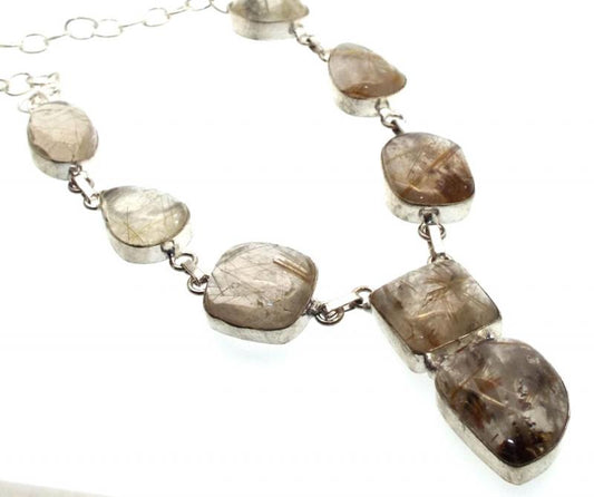 Angel Hair Quartz Indian Silver Necklace