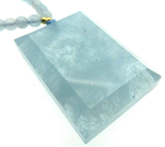 Aquamarine Gemstone 24 inch Necklace 01