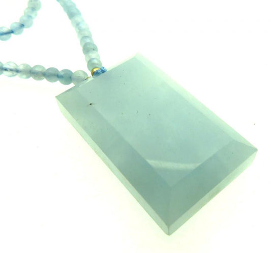 Aquamarine Gemstone 24 inch Necklace 02
