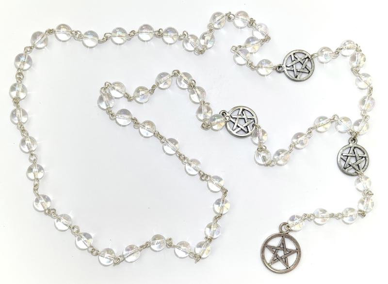 Angel Aura Bead Pentacle Rosary Necklace