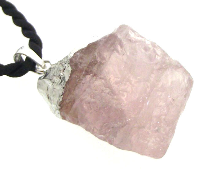Natural Rose Quartz Electroplated Pendant