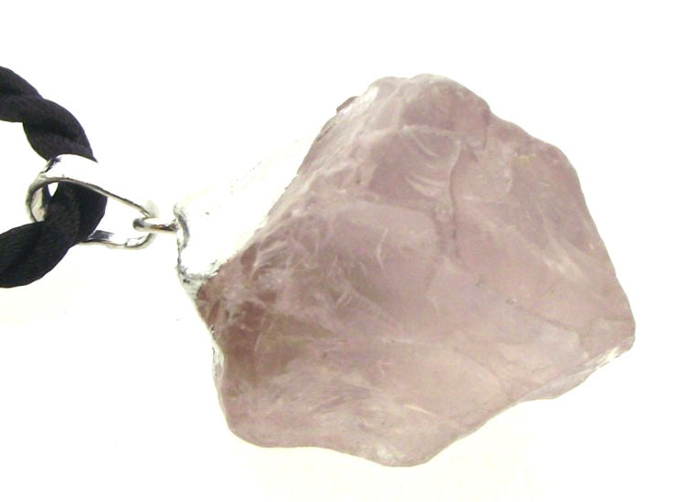 Natural Rose Quartz Electroplated Pendant