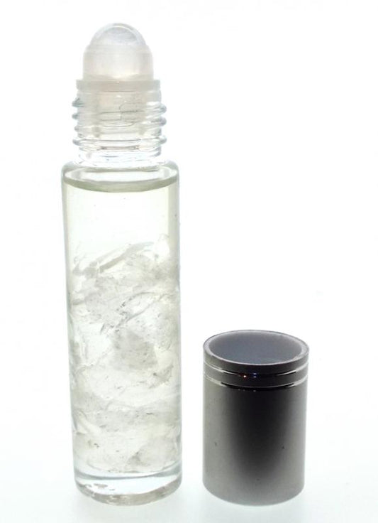 10ml Roll on Bottle Clear Quartz Gemstone Oil