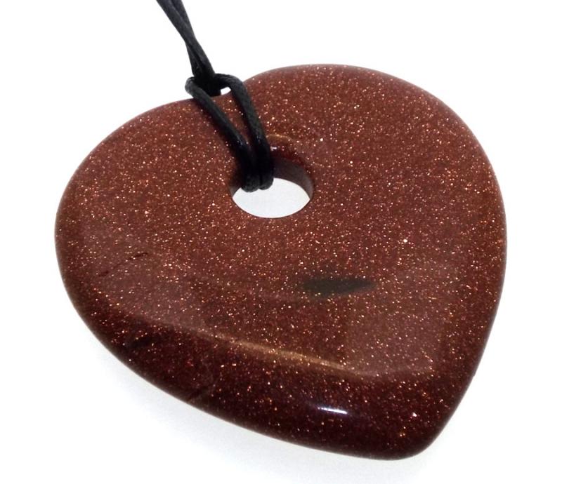 Goldstone Smooth Heart Pendant