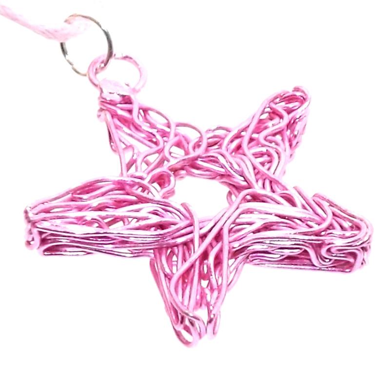 Chaos Wire Star Pink Pendant
