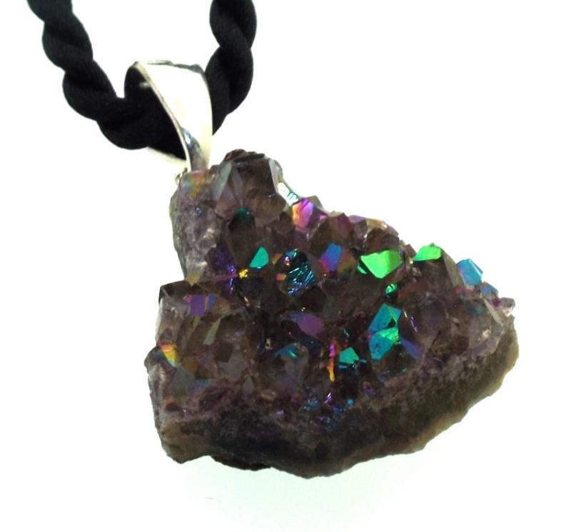 Amethyst Titanium Sparkling Druzy Pendant Design 02