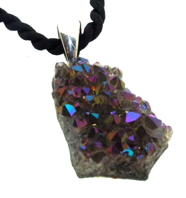 Amethyst Titanium Sparkling Druzy Pendant Design 03