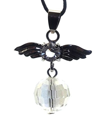 Guardian Angel Wing Aurora Borealis Quartz Crystal Pendant