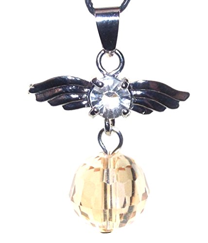 Guardian Angel Wing Champagne Hue Crystal Pendant