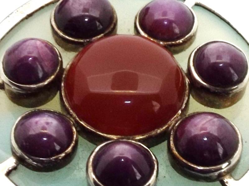 Star Ruby and Chalcedony Sterling Silver Pendant
