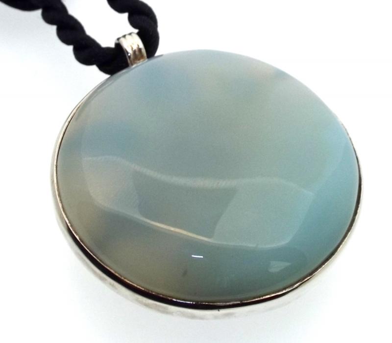 Star Ruby and Chalcedony Sterling Silver Pendant