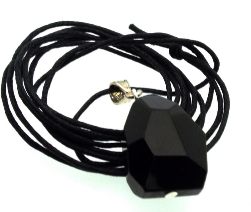 Random Faceted Black Andara Crystal Pendant