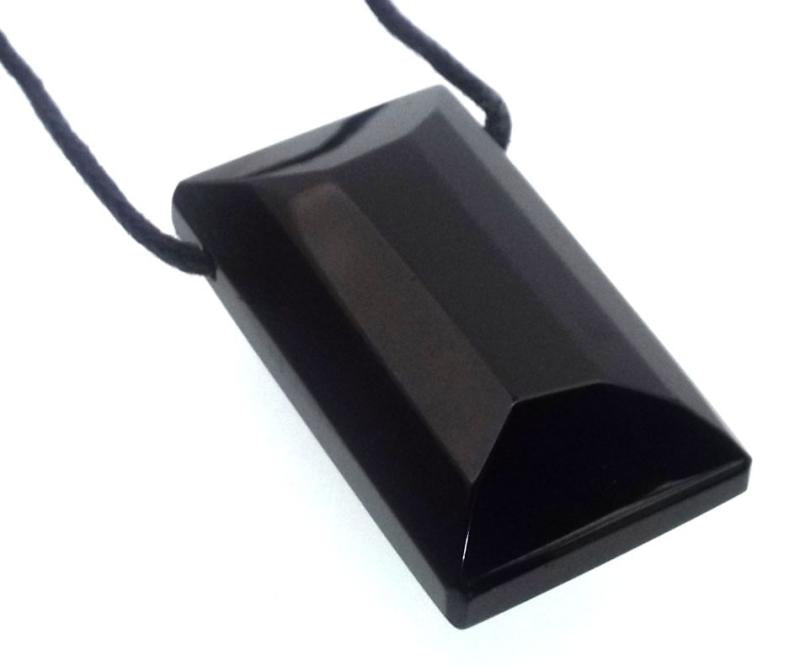 Oblong Black Andara Crystal Pendant