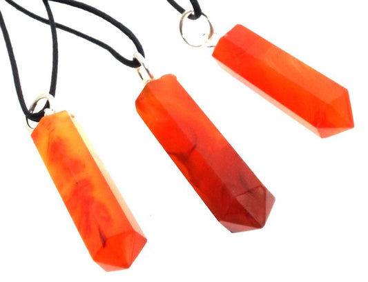 Carnelian Gemstone Point Pendant