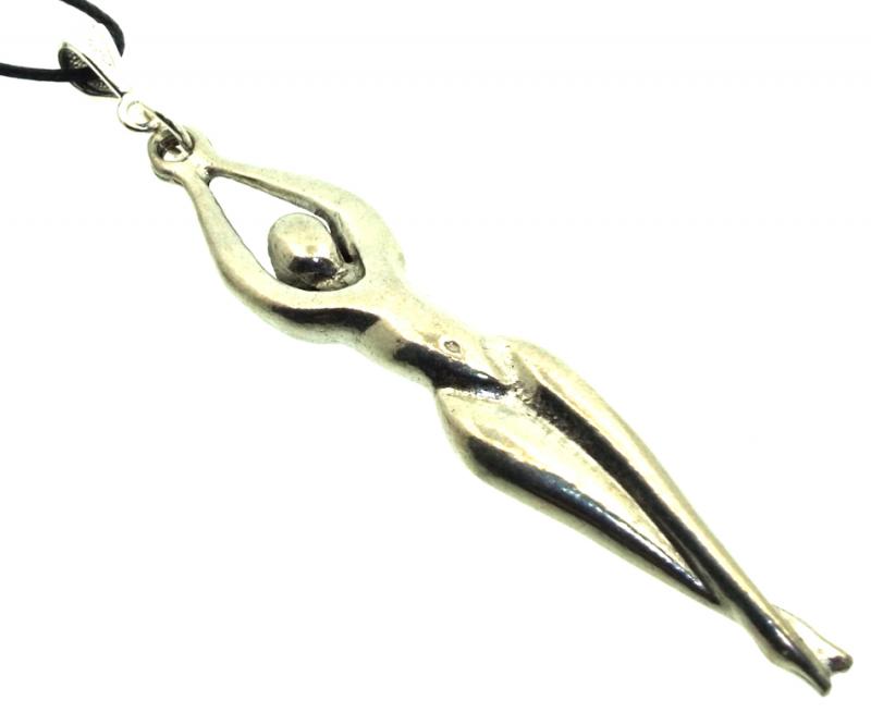 Long Goddess Metal Pendant