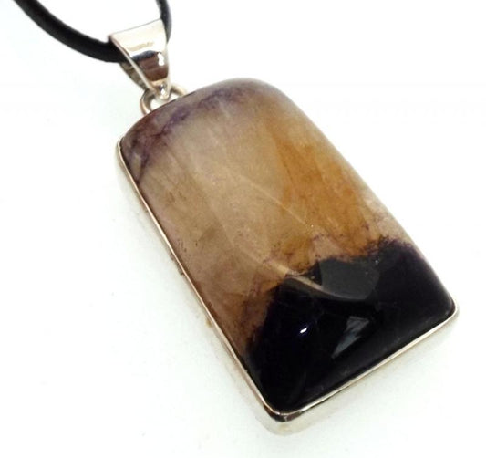 Blue John Gemstone Sterling Silver Pendant 01