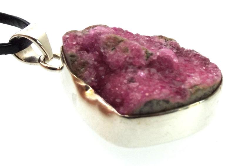 Cobalt Calcite Gemstone Sterling Silver Pendant 01