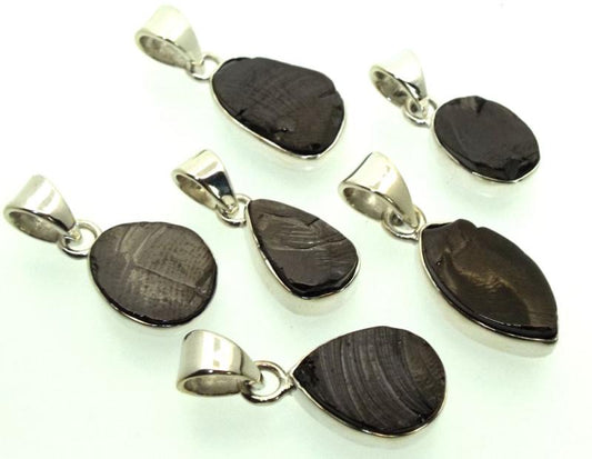 Shungite Gemstone Sterling Silver Lucky Dip Pendant