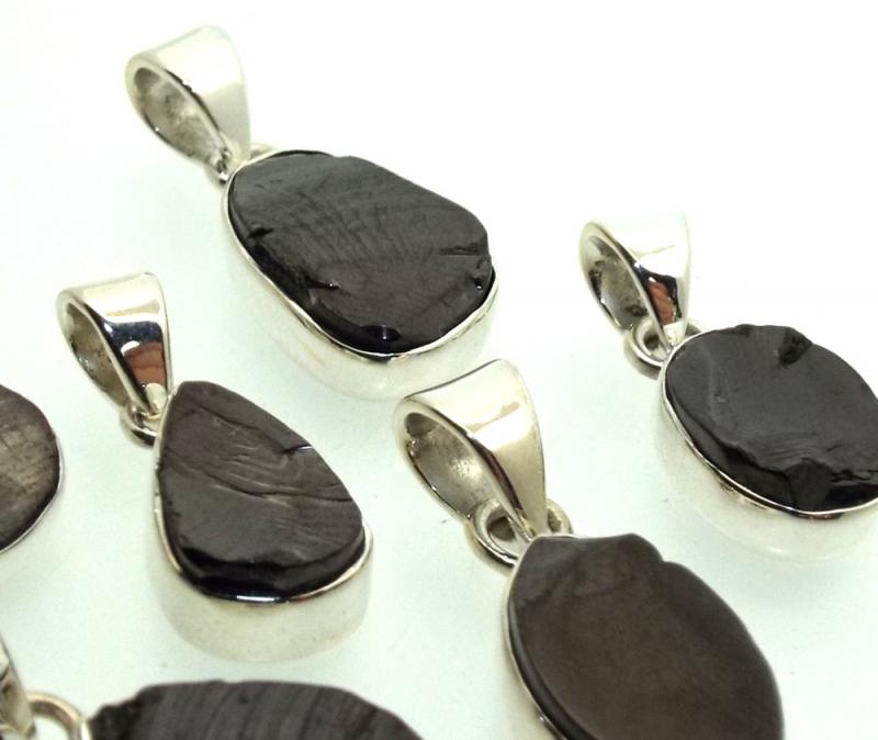 Shungite Gemstone Sterling Silver Lucky Dip Pendant