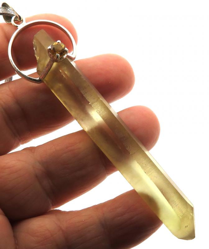 Natural Smoky Citrine Gemstone Point Pendant 03