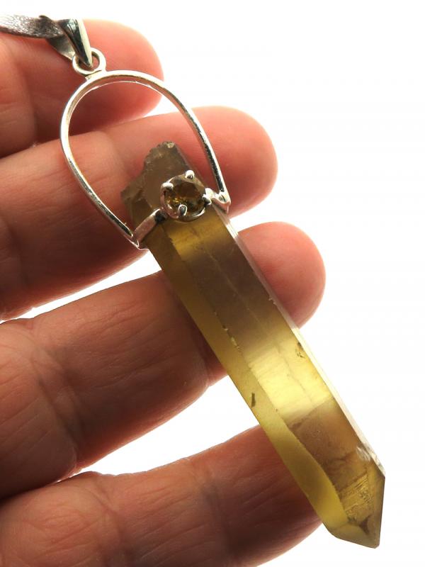 Natural Smoky Citrine Gemstone Point Pendant 07