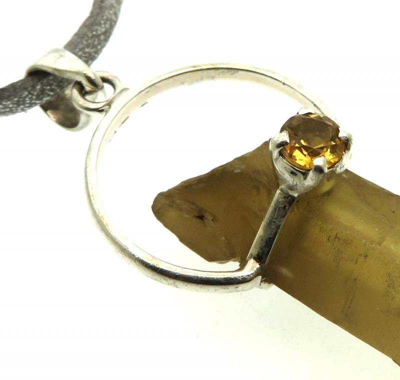 Natural Smoky Citrine Gemstone Point Pendant 09