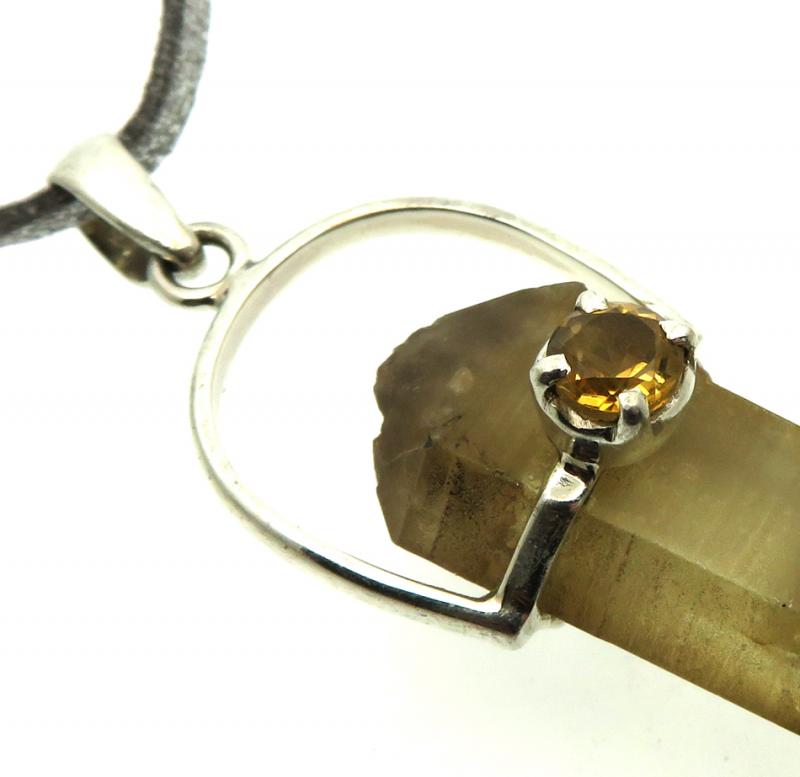 Natural Smoky Citrine Gemstone Point Pendant 10