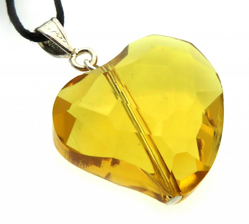 Heart Shaped Sunset Andara Crystal Pendant