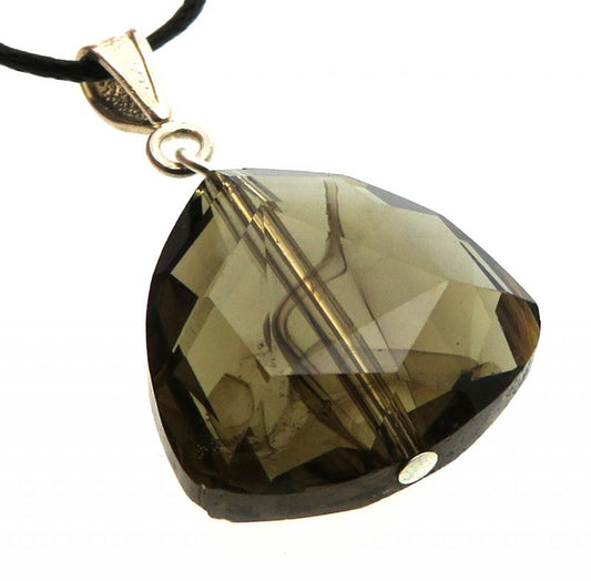 Triangular Smoky Elder Andara Crystal Pendant