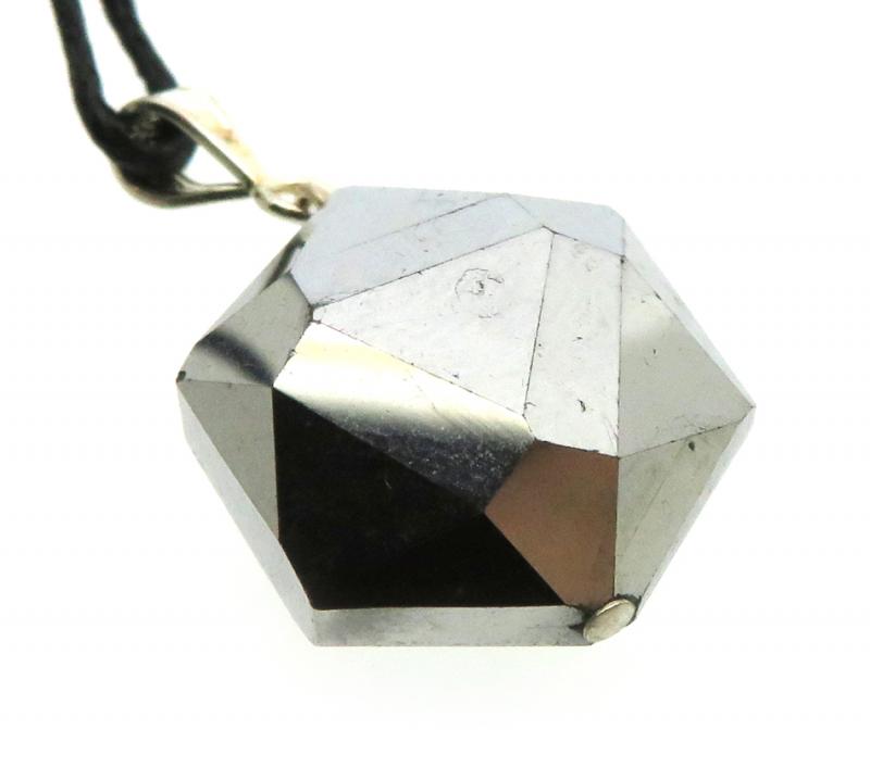 Silver Aura Hexagon Crystal Pendant