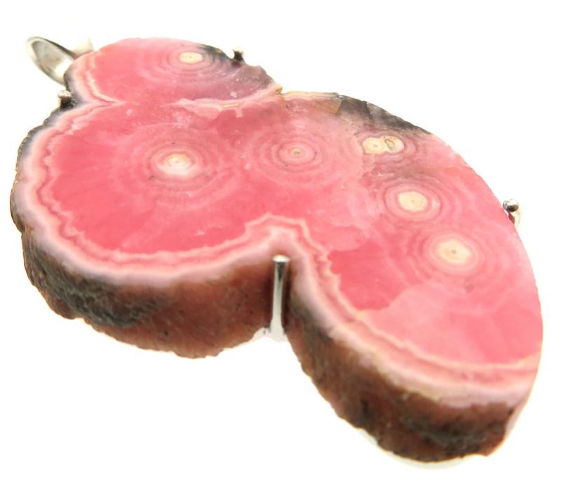 Rhodochrosite Gemstone Sterling Silver Pendant 02