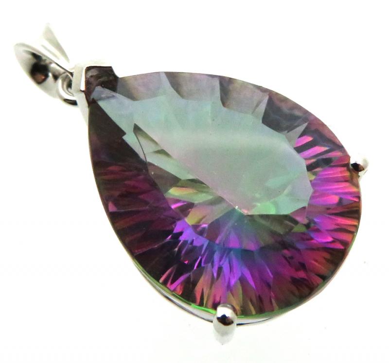 Mystic Topaz Gemstone Sterling Silver Pendant 02