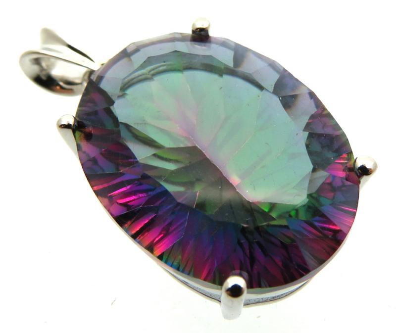 Mystic Topaz Gemstone Sterling Silver Pendant 03
