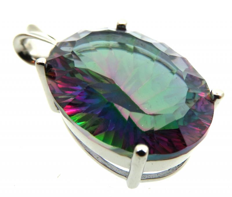 Mystic Topaz Gemstone Sterling Silver Pendant 03
