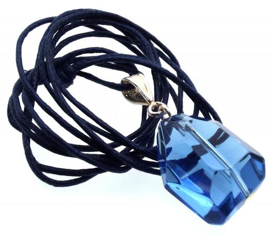 Random Faceted Sapphire Blue Andara Crystal Pendant