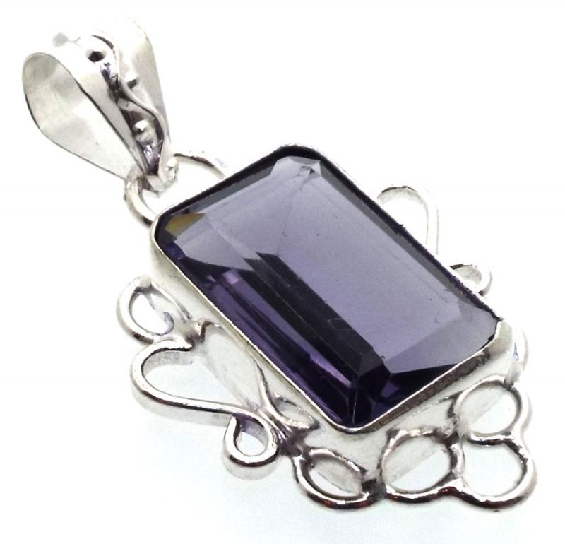 Amethyst Indian Silver Pendant 02