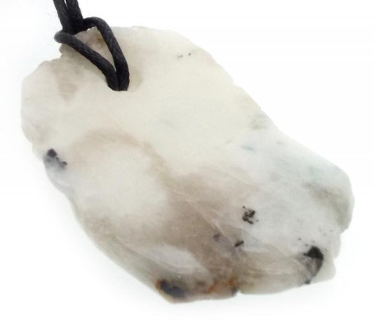 Rainbow Moonstone Gemstone Polished Slice Pendant 01