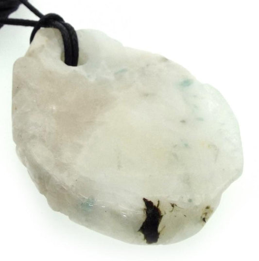 Rainbow Moonstone Gemstone Polished Slice Pendant 02