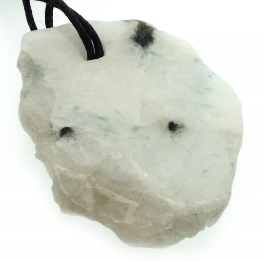 Rainbow Moonstone Gemstone Polished Slice Pendant 04