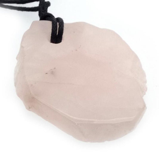 Rose Quartz Gemstone Polished Slice Pendant 01
