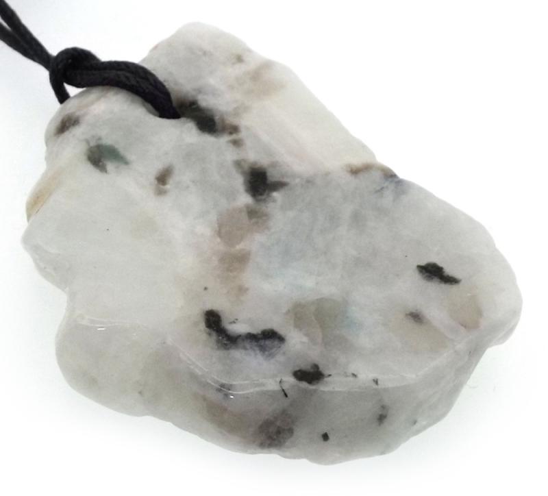 Rainbow Moonstone Gemstone Polished Slice Pendant 08