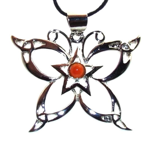 Carnelian Metal Butterfly Pendant