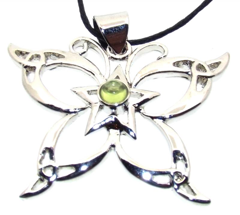 Peridot Metal Butterfly Pendant
