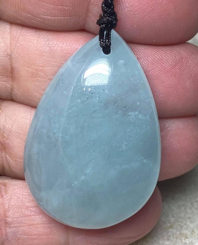 Aquamarine Gemstone Teardrop Pendant 05