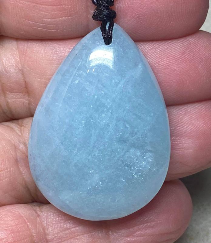 Aquamarine Gemstone Teardrop Pendant 07