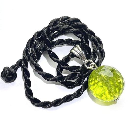 18mm Peridot Faceted Gemstone Sphere Pendant