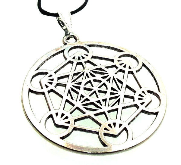 Silver Plated Angel Metatron Cube Pendant