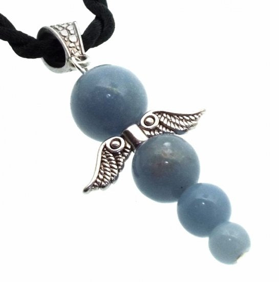 Peruvian Angelite Guardian Angel Unique Hand Crafted Pendant
