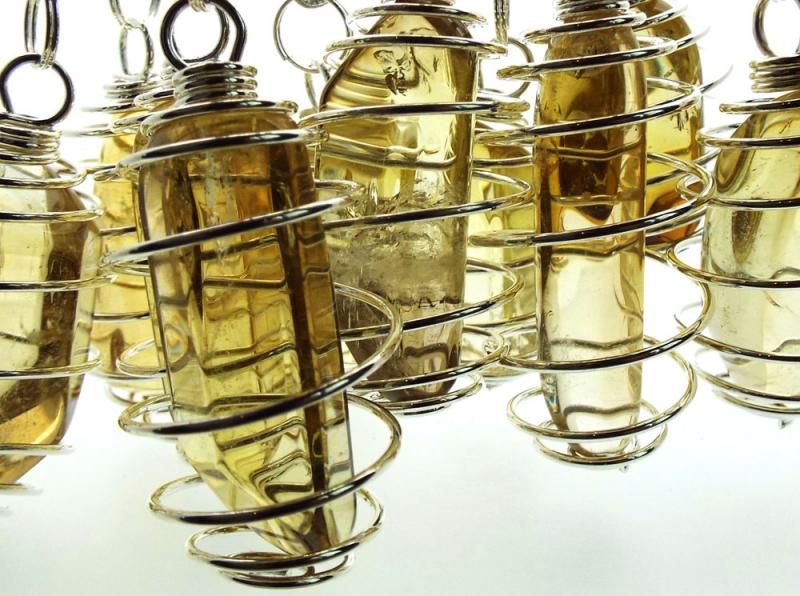 Natural Citrine Gemstone Spiral Pendant